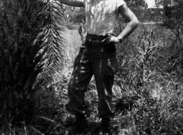 R. T. Dodson at  Camp Kanchipara, April 1945.