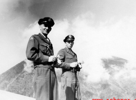 Pictured above in western Yunnan province, China, with Colonel William F. "Frank" Grubb, his war-time best friend, Chaplain Mengel went 'above-and-beyond the call of duty' by flying into battle with his men. Colonel Grubb recounted stories of how Chaplain Mengel rode in his co-pilot seat during bombing runs to pray until they returned safely to base. Chaplain Mengel did this unarmed, with only a knife for self-defense.