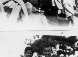 People busy loading and unloading at a market (top), and boys pose with Newsweek magazine (bottom).  Scenes in India witnessed by American GIs during WWII. For many Americans of that era, with their limited experience traveling, the everyday sights and sounds overseas were new, intriguing, and photo worthy.
