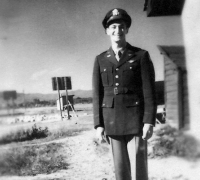 2Lt Harold Filer standing at a base in China, before he disappeared in 1943.