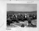 American personnel boost their morale by holding a Chariot Race. As marked on the photo, the contest was held on 28 Jan 1945 at Chanyi, China.