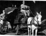 GIs play with horse-drawn carriage in India during WWII.