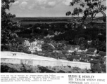 View from Madras' St. Thomas Mount shows a verdant landscape of forests and fields, during WWII. A Christian church building is visible on the left.  Photo from Glenn S. Hensley.