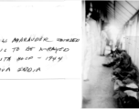 Merrill's Marauders wounded waiting in a hallway at 234th Station Hospital. Chabua, India, 1944. Image provided by Michael J. O'Brien.  In the CBI during WWII. 