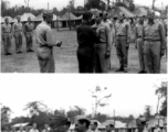 General Boatner making presentation of awards to troops at the rear headquarters, Ledo, and General Boatner making presentation of award to General Stilwell's jeep driver, Ledo.  Photos from Charles E. Mason.