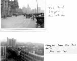Shanghai: The Bund, January 15th, 1946, and looking out from Park Hotel, November 1st, 1945.