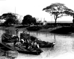 Boats on a canal in India during WWII.    From the collection of David Firman, 61st Air Service Group.