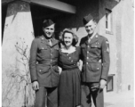 American officers and cute gal stateside. Nic Dekker, Dorothy Vandergray, and Lescher Dowling. During WWII.