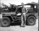 Captain Wilson Porch: Shamshernagar Air Base, India, May 1945 - "My Jeep and I"  Image provided by Frank Cabral.