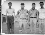 Four radar mechanics, Vern Martin,  Ira Underwood, Tom Cook, and Bill Lesak, near Chenggong air base, Yunnan, China. During WWII.