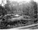 A tent camp of the 797th Engineer Forestry Company in Burma.  During WWII.