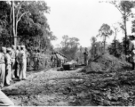 A GI burial in 797th Engineer Forestry Company in Burma.  During WWII.