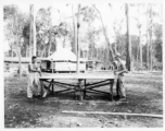 GIs of the 797th Engineer Forestry Company in Burma, playing ping pong in camp.  During WWII.