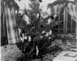 Christmas tree in OSS Detachment mess hall at Kunming air base in 1944.