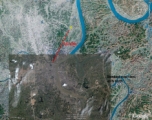 Map showing location of presumed U. S. serviceman's remains 3.8 miles north of Hengyang (at the yellow thumbtack).