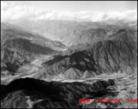 Rough mountains that flyers passed over in the CBI during WWII.