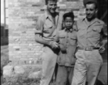 William Mitchener, Robert Zolbe, and houseboy in the CBI, in China.