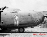 The B-24 "Hilo Hattie" in the CBI, with revetment visible behind.