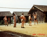 Americans play volleyball at a rest camp in China, almost certainly Camp Schiel, in Yunnan, during WWII.