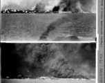 Rangoon burning after the fall of Rangoon in 1942. "Photos obtained from a Burmese refugee."