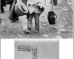 A Chinese man carries his possessions on a shoulder pole in the CBI during WWII.