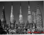 Temple towers in Burma (or India) during WWII.  Image provided by Emery and Beth Vrana.