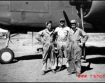 Aircraft mechanics George Butsika, John Aspinwall, Clayton E. Nash, pose next to a B-25G of the 491st Bomb Squadron at Yangkai AB, China, shortly after the squadron arrived in January 1944. M/Sgt Aspinwall was the maintenance Line Chief, responsible for all 491st aircraft maintenance.