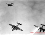 491st Bombardment Squadron B-25J's in flight. China 1944