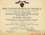 An image from the Walter S. Polchlopek collection--Purple Heart notification for Walter S. Polchlopek, who was lost on May 20, 1944, over the sea near the south east coast of China, after a B-24 mission to strike Japanese shipping.