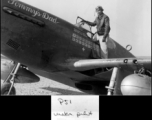 John C. "Pappy" Herbst, 23rd FG, and his P-51B "Tommy's Dad."  (Thanks jbarbaud for the info update!)  From the collection of Hal Geer.