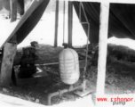 A jerry-rigged "pump" at an American base in China during WWII.