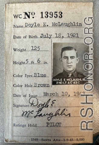 Doyle E. McLaughlin military ID