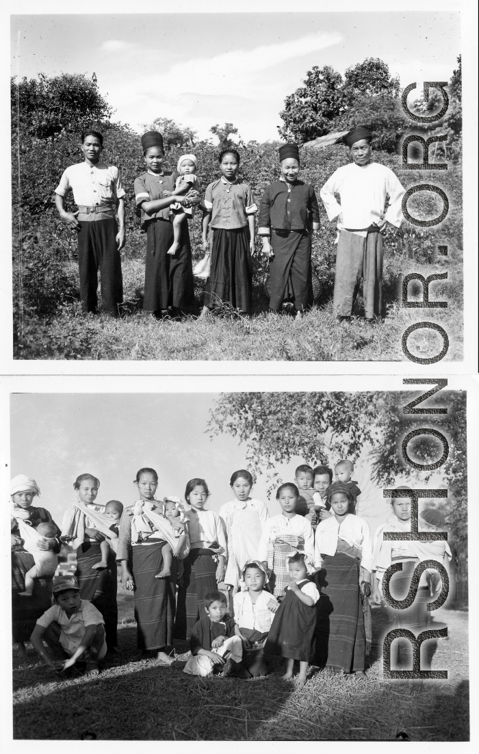 Local people in Burma near the 797th Engineer Forestry Company.  During WWII.