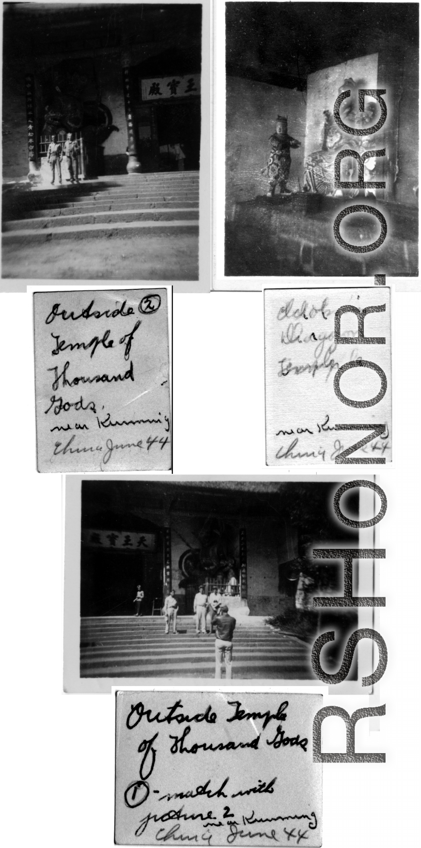 GIs visit Buddhist temple near Kunming, June 1944.