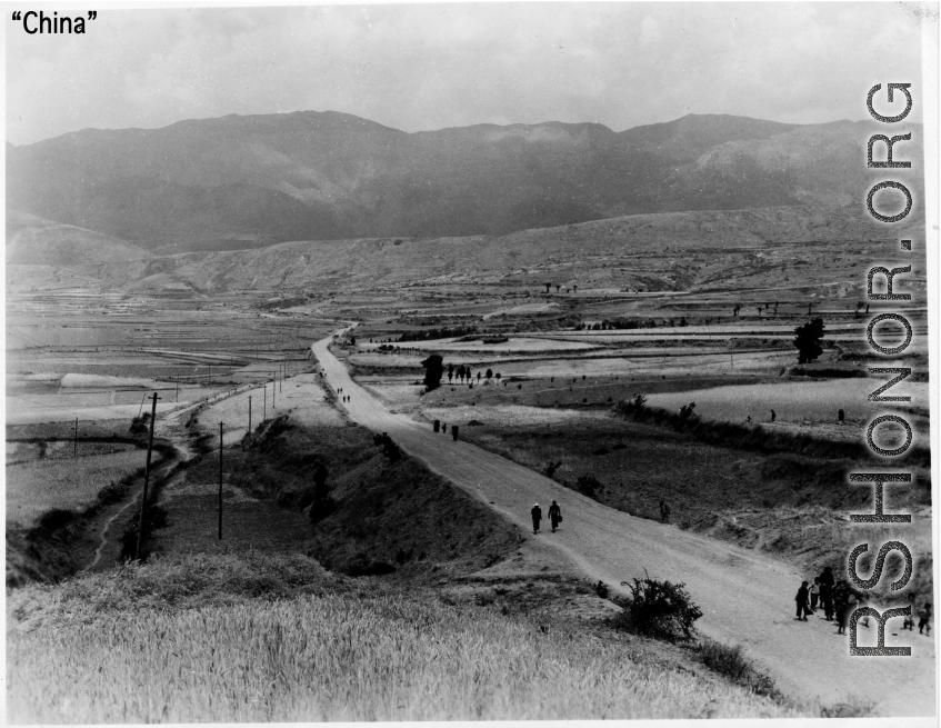 Rural road in SW China, almost certainly Yunnan province, during WWII.