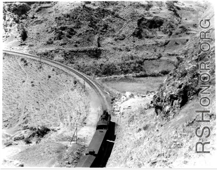 Railway near Camp Schiel, Yunnan, China, 1945.