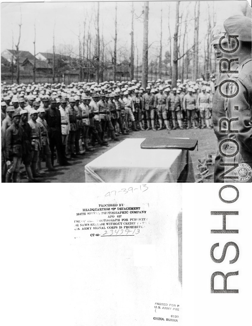 Speech by American officers for Chinese troops during WWII.