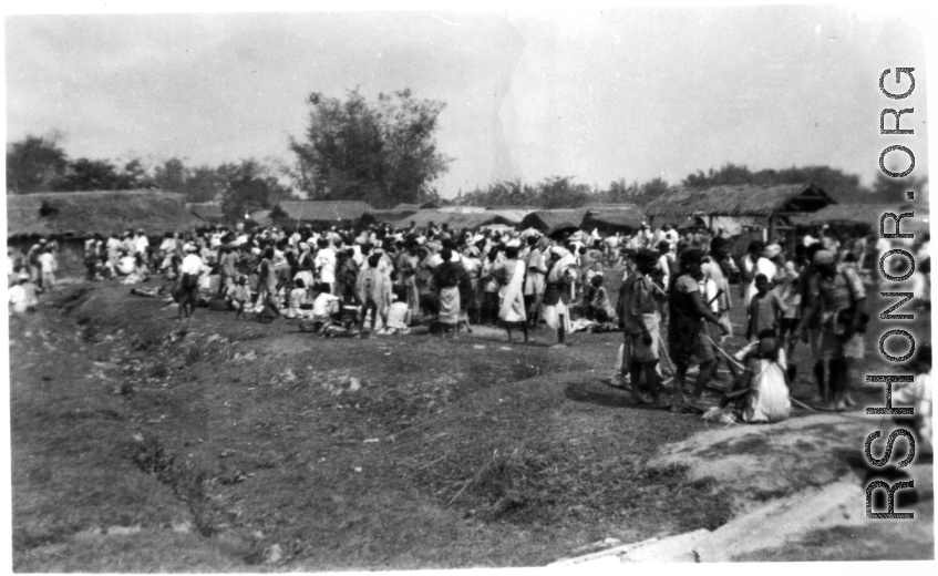 Market day in a village near Misamari, India, during WWII.  Images provided to Ex-CBI Roundup by "P. Noel." 