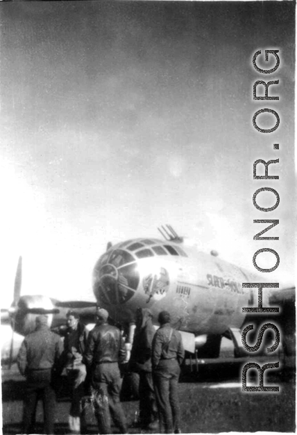 A B-29 bomber in China during WWII.