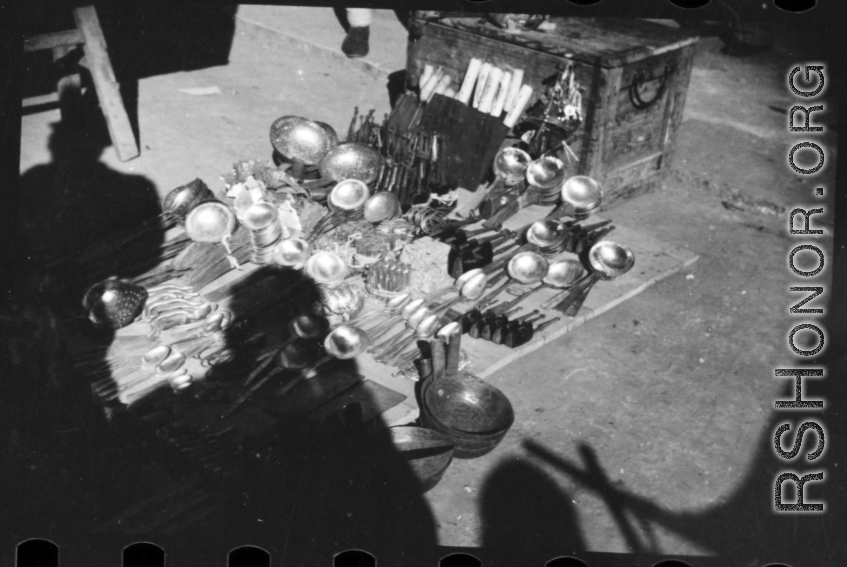 A streetside ironmonger stall in China during WWII.