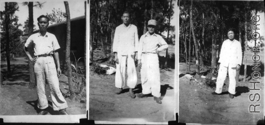 Hostel support staff at the American air base at Yangkai. During WWII.