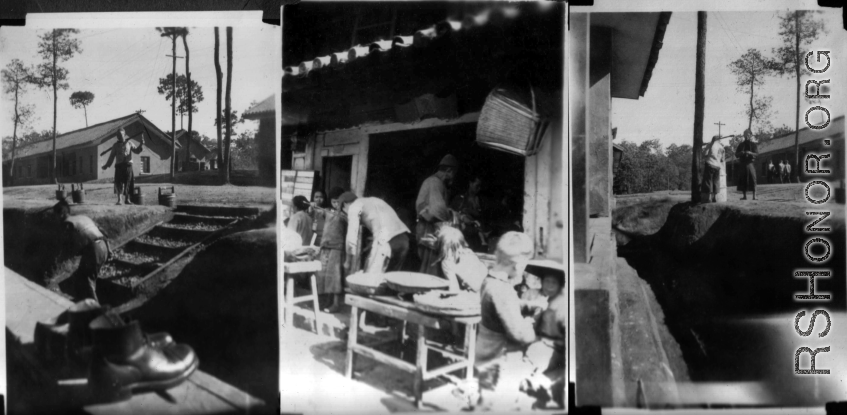 Local people at Yangkai, on the American air base or in a nearby village. During WWII.