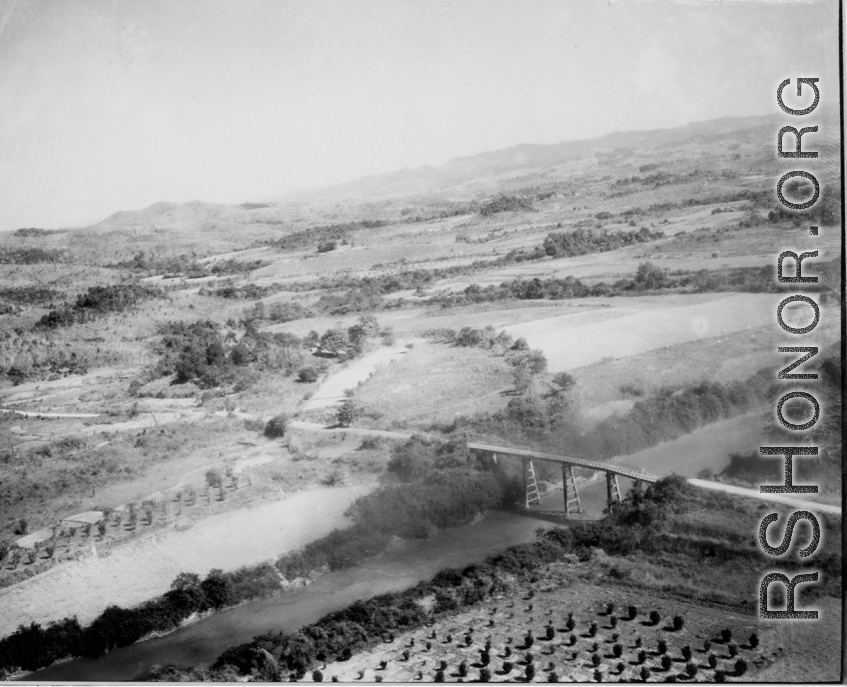 Bombing of small road bridge in either SW China (esp. Guangxi), or Burma, or French Indochina during WWII.