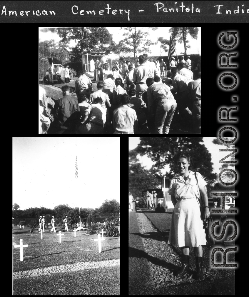 Ceremony at American cemetery, Panitola, India, during WWII.
