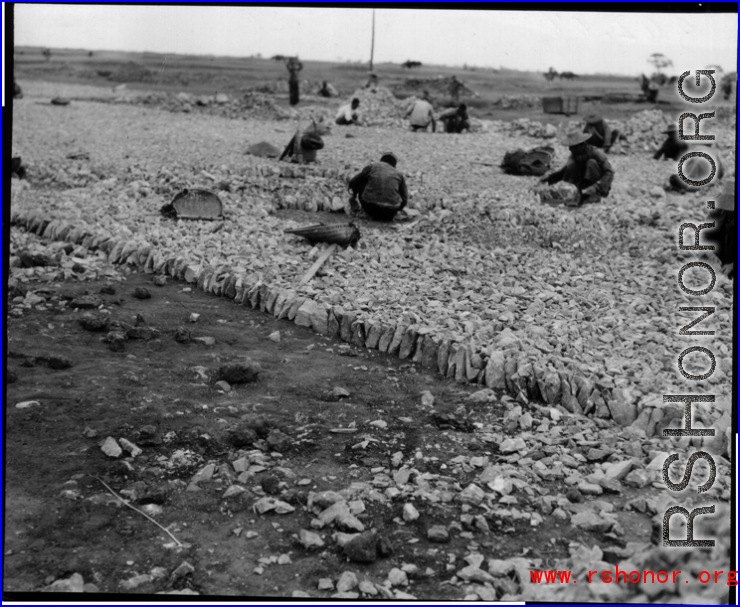 Airstrip building by hand in China during WWII.  U.S. Gov pic.