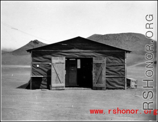 A shed at an American base in China during WWII.