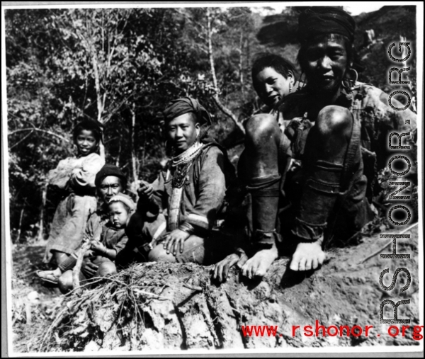 Several tribal people in SW China or Burma during WWII.