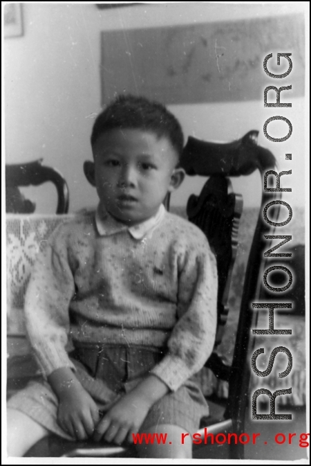 A wealthy Chinese boy in the CBI during WWII.