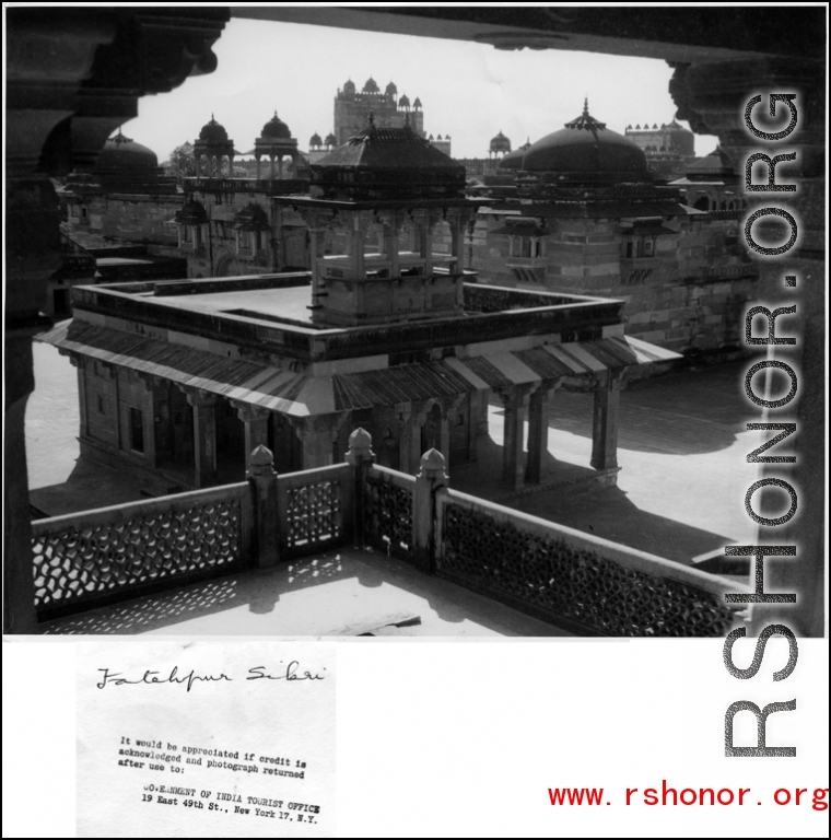 Red Sandstone Palace at Fatehpur Sikri, India. In the CBI during WWII.