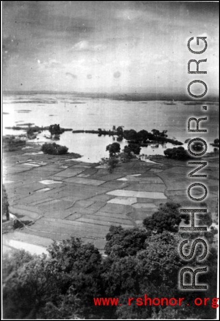 A Lake in SW China, probably at Kunming, during WWII.